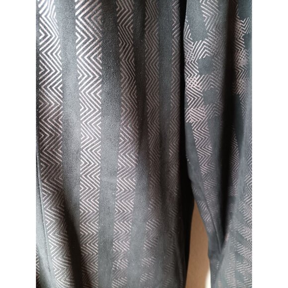 Soft Surroundings XL Faux Suede Duster Jacket, Brown Geometric Print, Soft - Picture 3 of 7